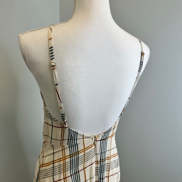Gillia White Base with Colorful Plaid Maxi Dress size Small - Picture 5 of 9